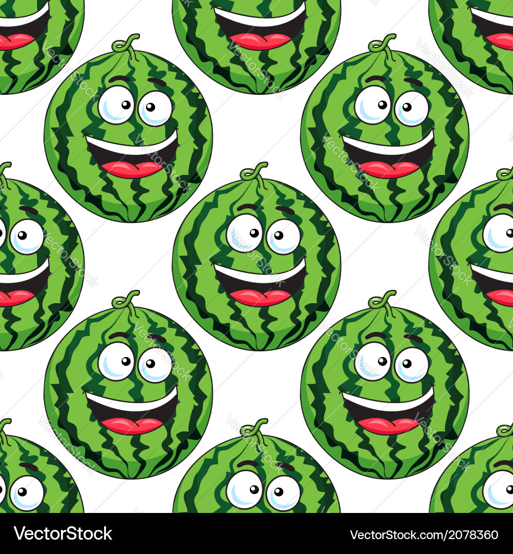 Smiling Watermelon Pattern Vector Image