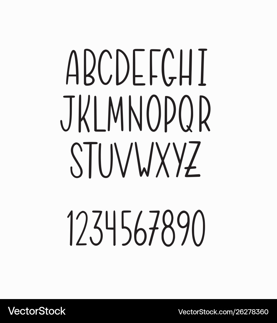 Thin Lettering Alphabet Set Vector Image