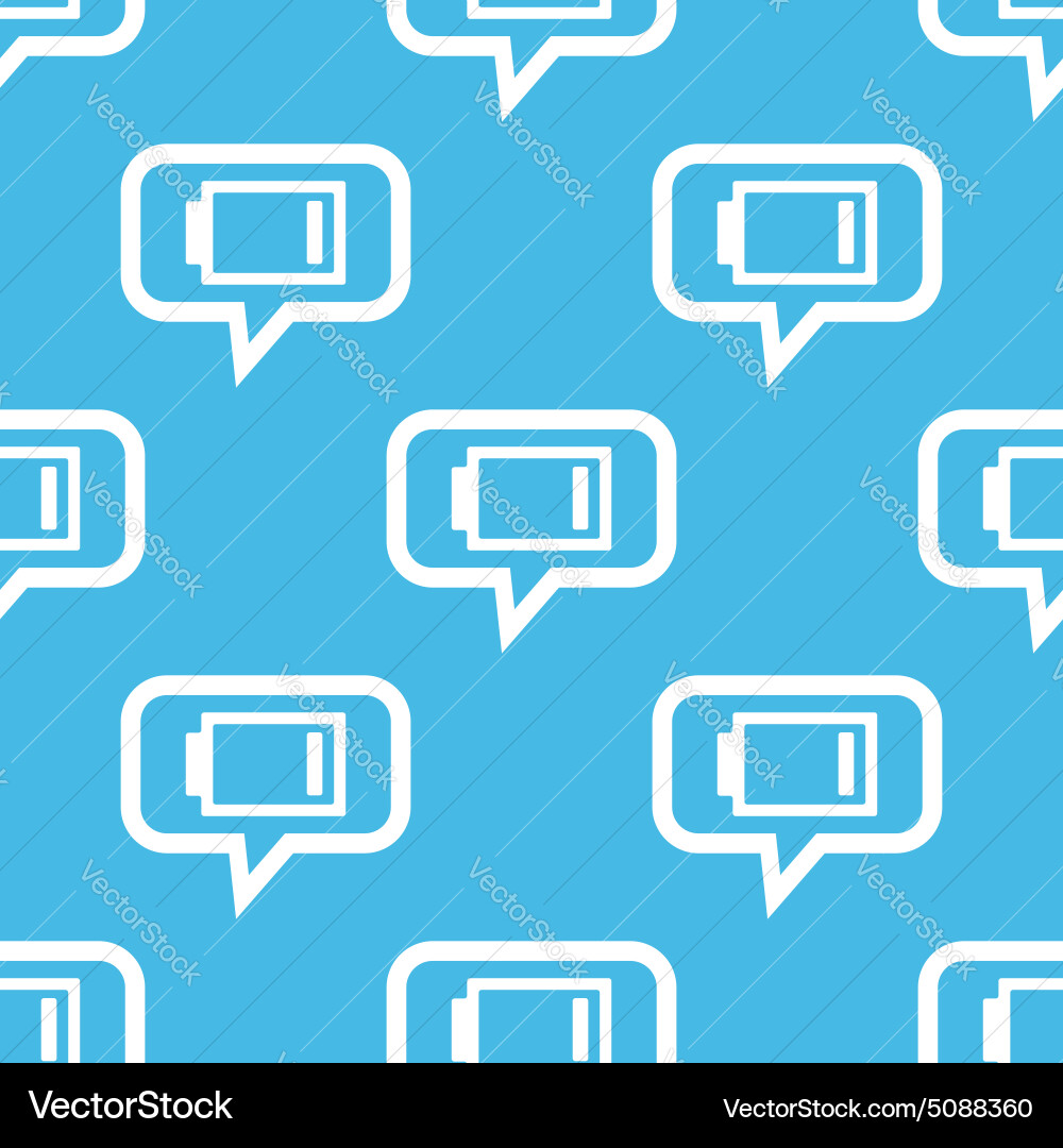 Very low battery message pattern vector image