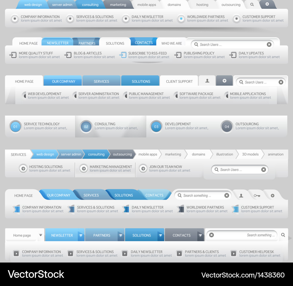 Website Navigation Menu Template vector image
