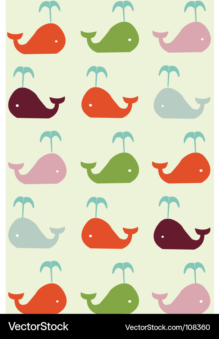 Whale Pattern Vector Image