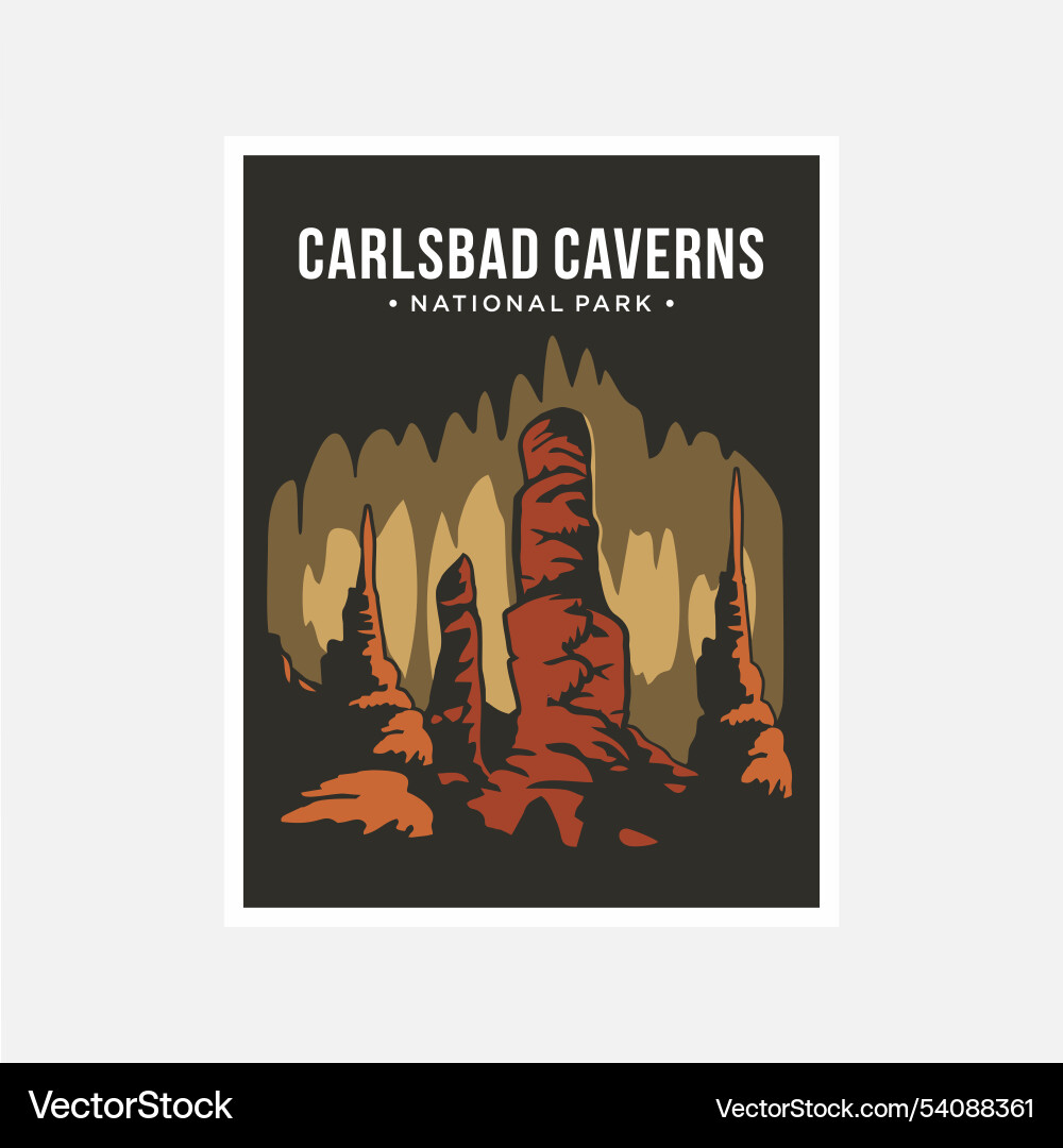 Carlsbad Höhlen Nationalpark Poster Carlsbad Höhlen Nationalpark Poster vektorbild