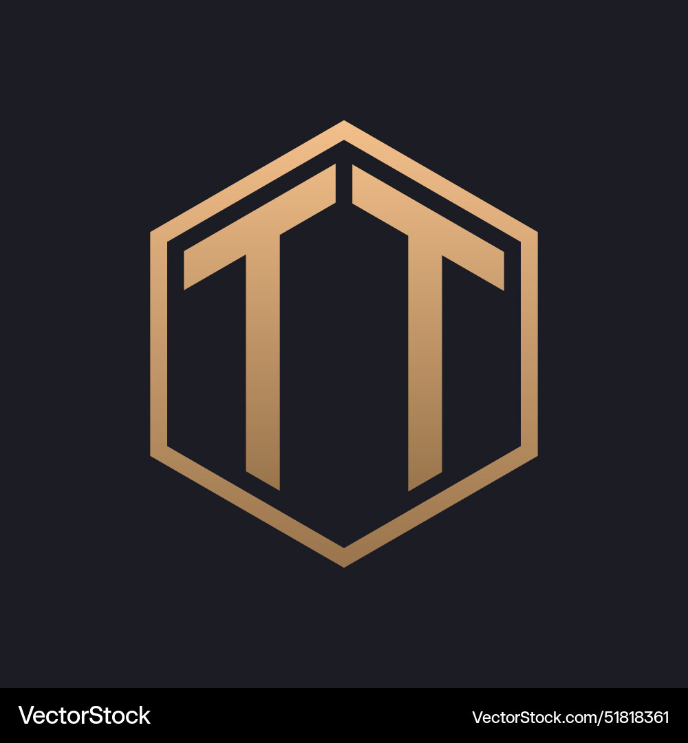 Elegant Hexagon Letter Tt Logo Design Initial Vector Image Elegant Hexagon Letter Tt Logo Design Initial Vector Image