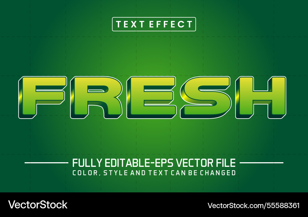 Fresh font text effect editable Vector Image