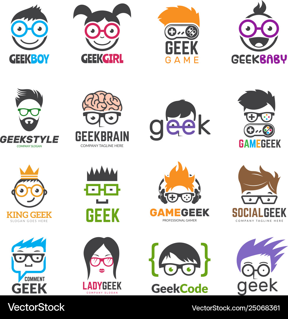 Geek Logotypes - Smart Kids Coding vector image