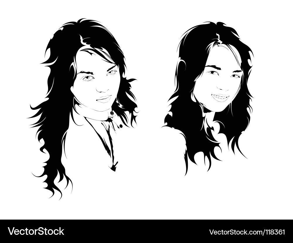 Girls face vector image