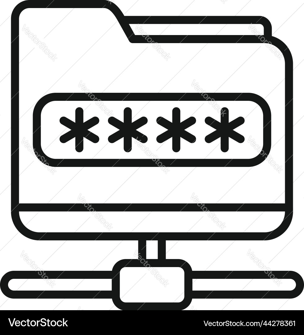 Shared folder safe icon outline secure Shared folder safe icon outline secure vector image