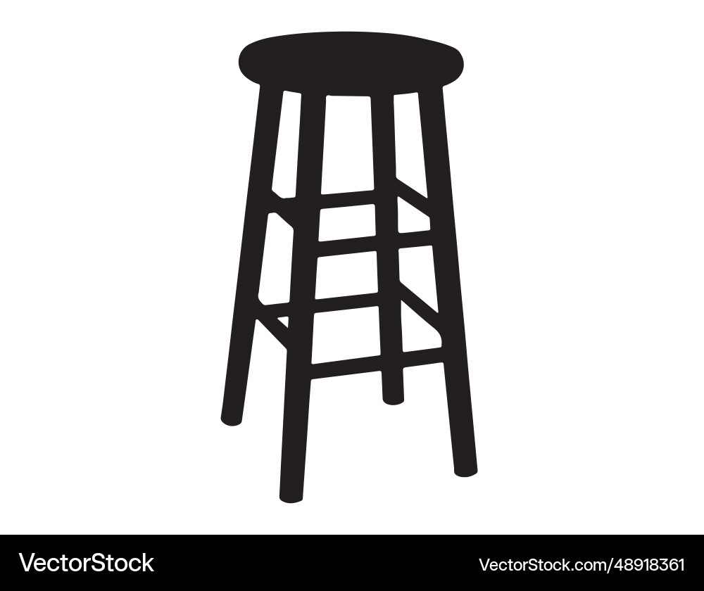 Stool silhouette art Royalty Free Vector Image