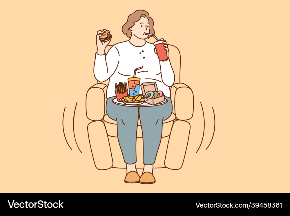Ungesundes Essen von Fatness und Übergewicht Konzept Ungesundes Essen von Fatness und Übergewicht Konzept vektorbild