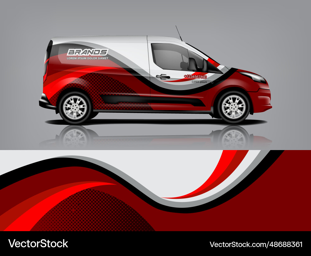 Van Wrap Graphic - Modern Decal Vector Image