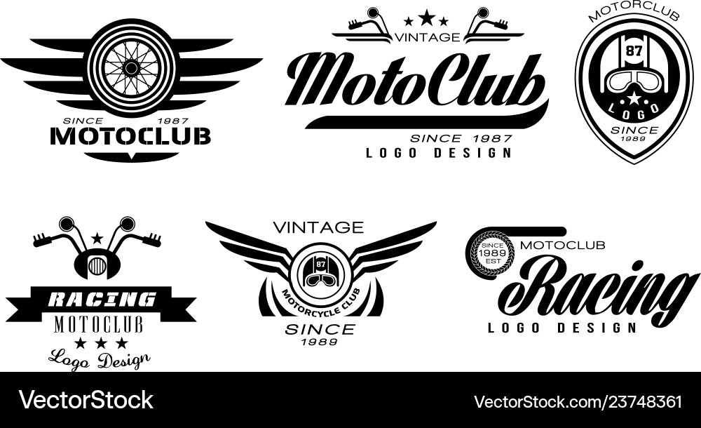 Vintage Moto Racing Emblems vector image
