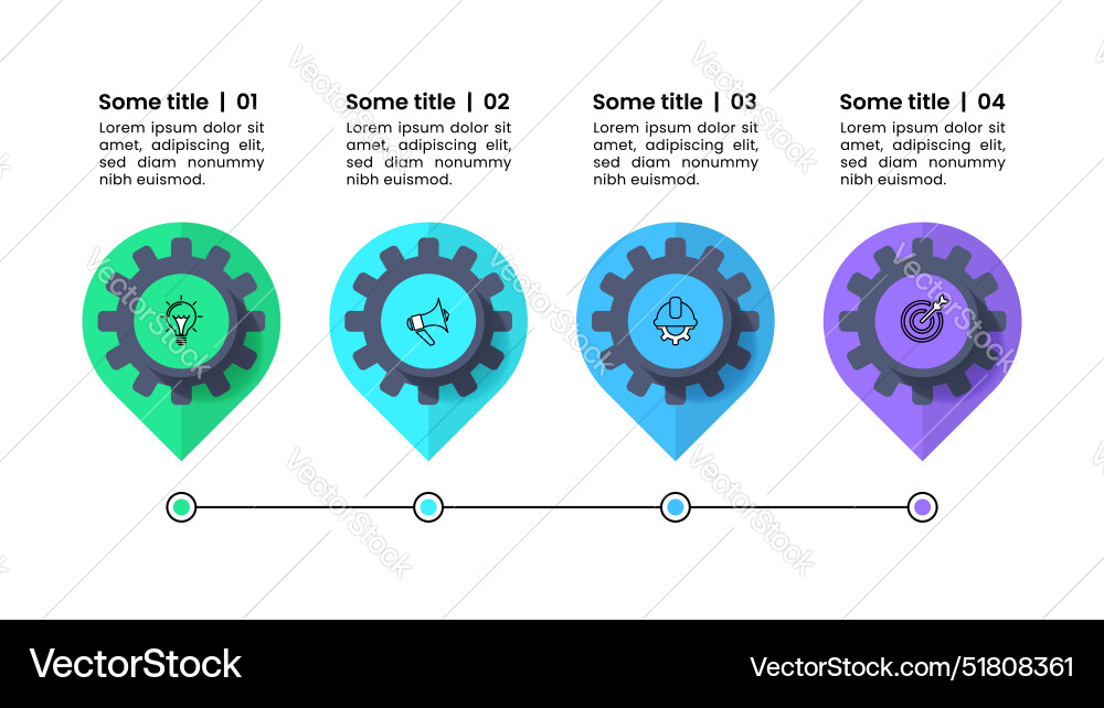 Workflow Diagram with Gears Vector Image