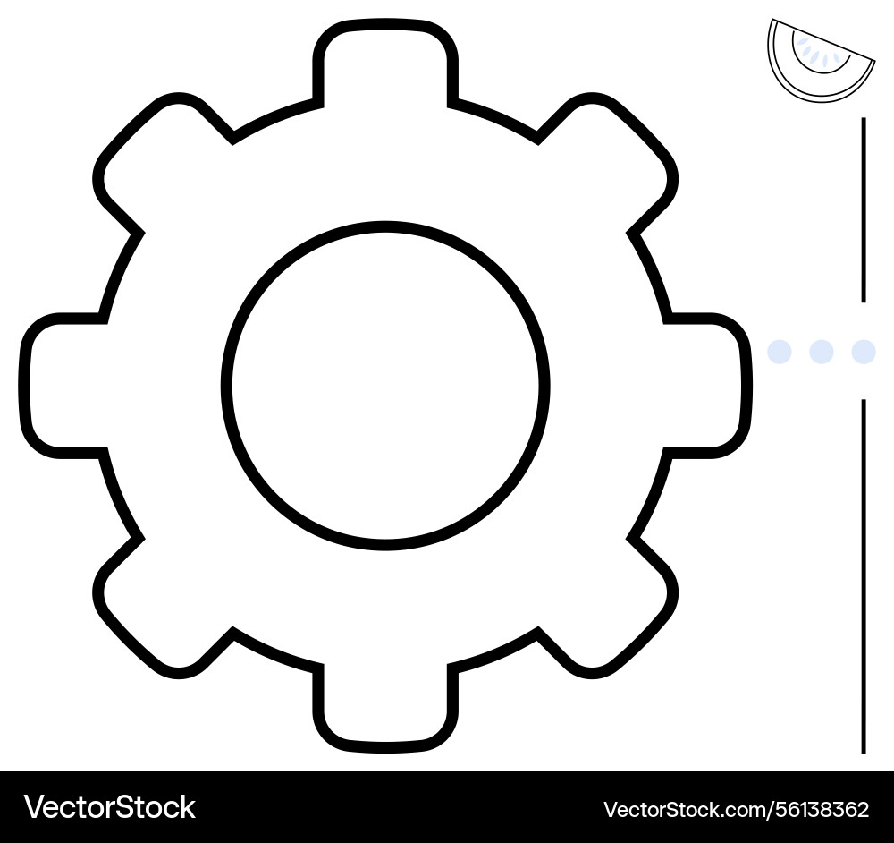 Gear with minimalist design and circular element Gear with minimalist design and circular element vector image