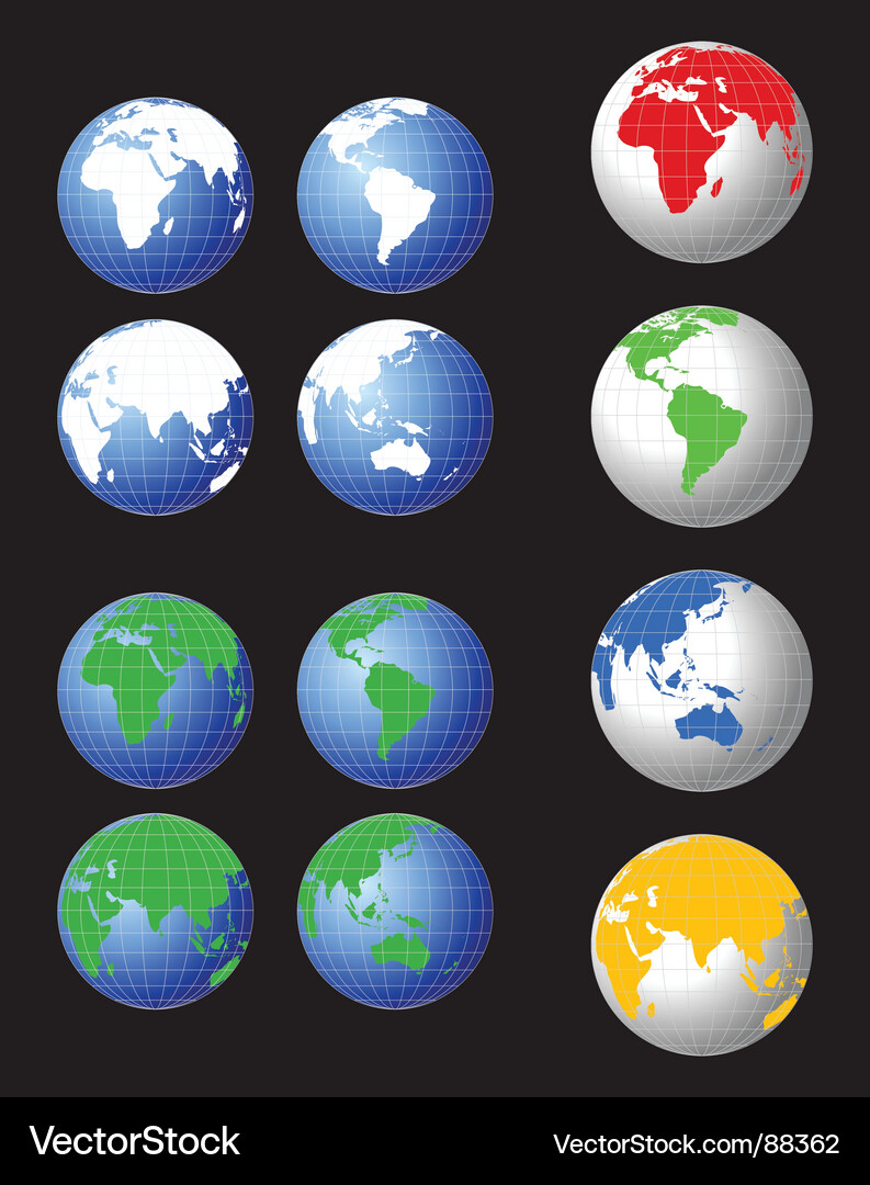 Globe set Vector Image