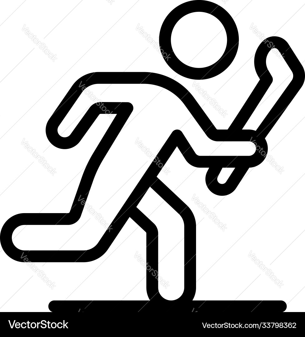 Hurling running player icon outline style Vector Image