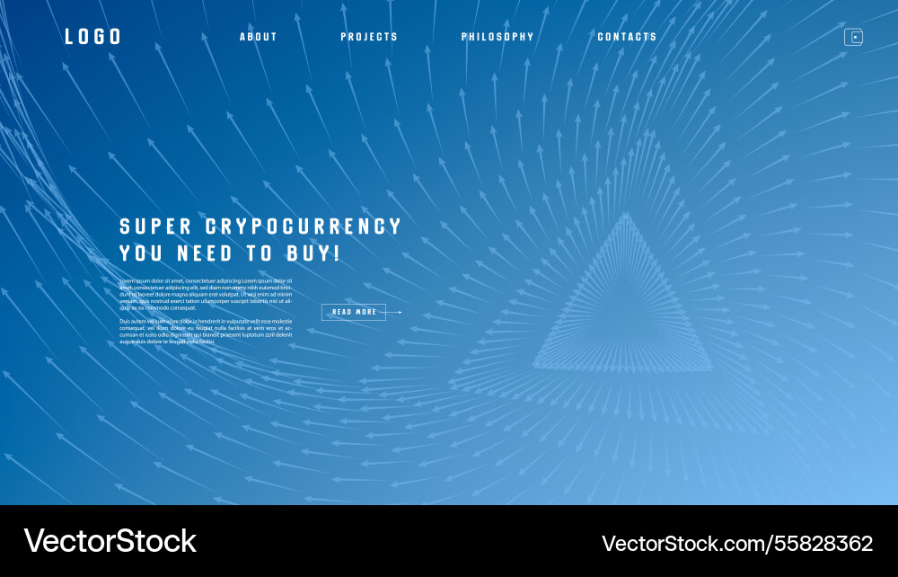 Landing page abstract design with particle tunnel Landing page abstract design with particle tunnel vector image