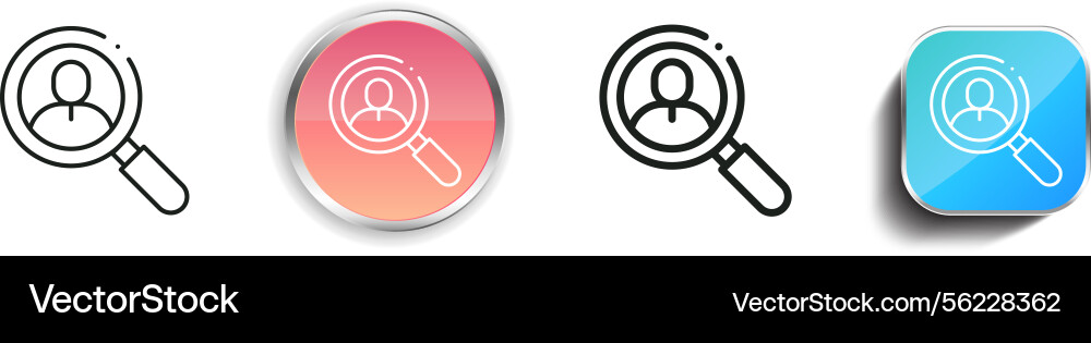 Membership icon thin linear regular and button Vector Image