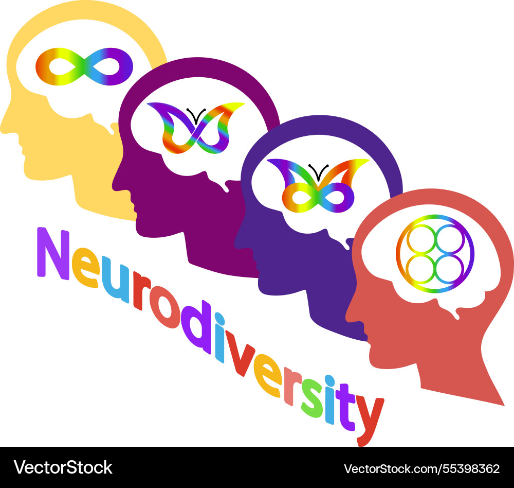 Neurodiversity Autism Adhd Auadhd And Dyslexia Vector Image