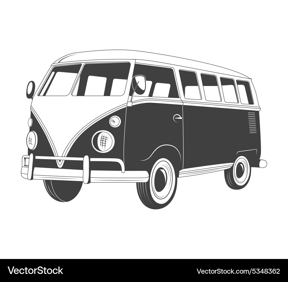 Retro Travel Bus - Side View Royalty Free Vector Image