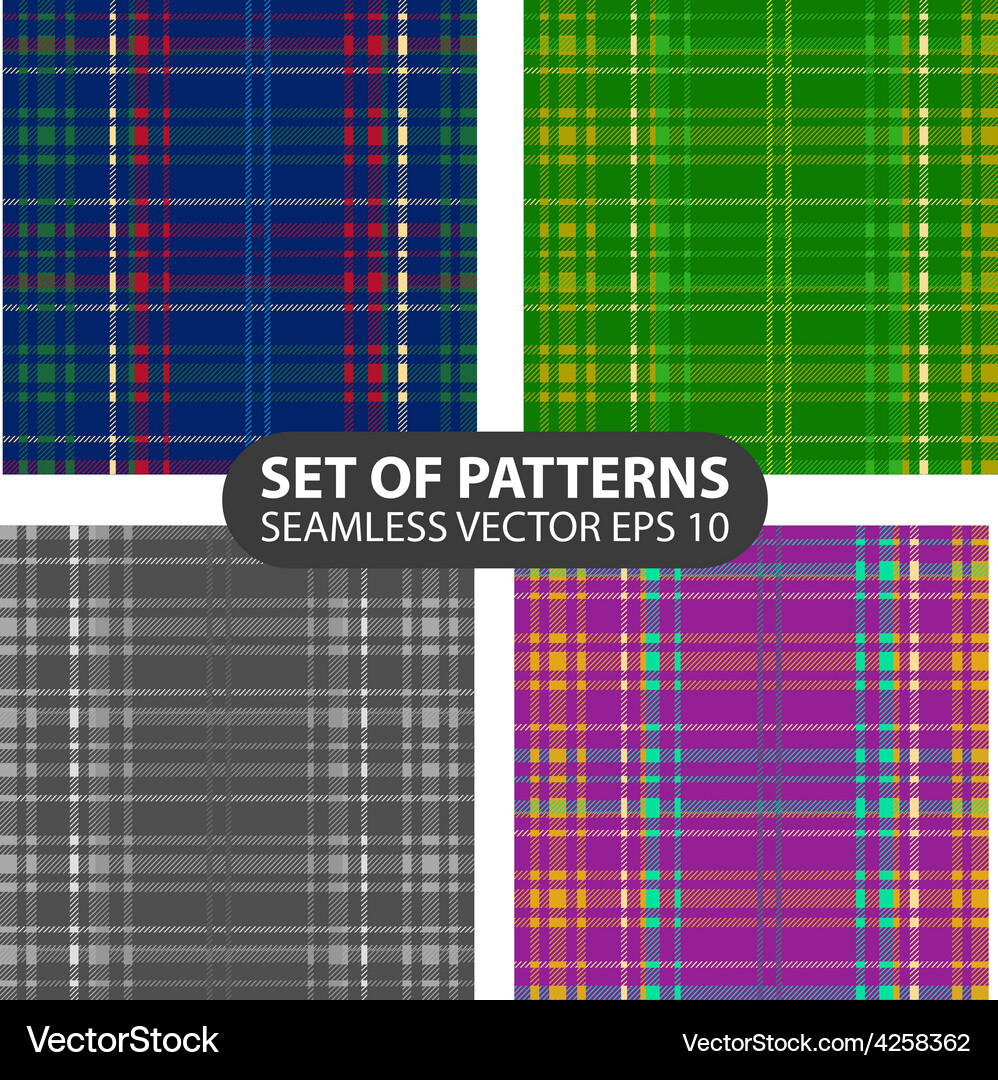 Set of 4 abstract seamless patterns Vector Image
