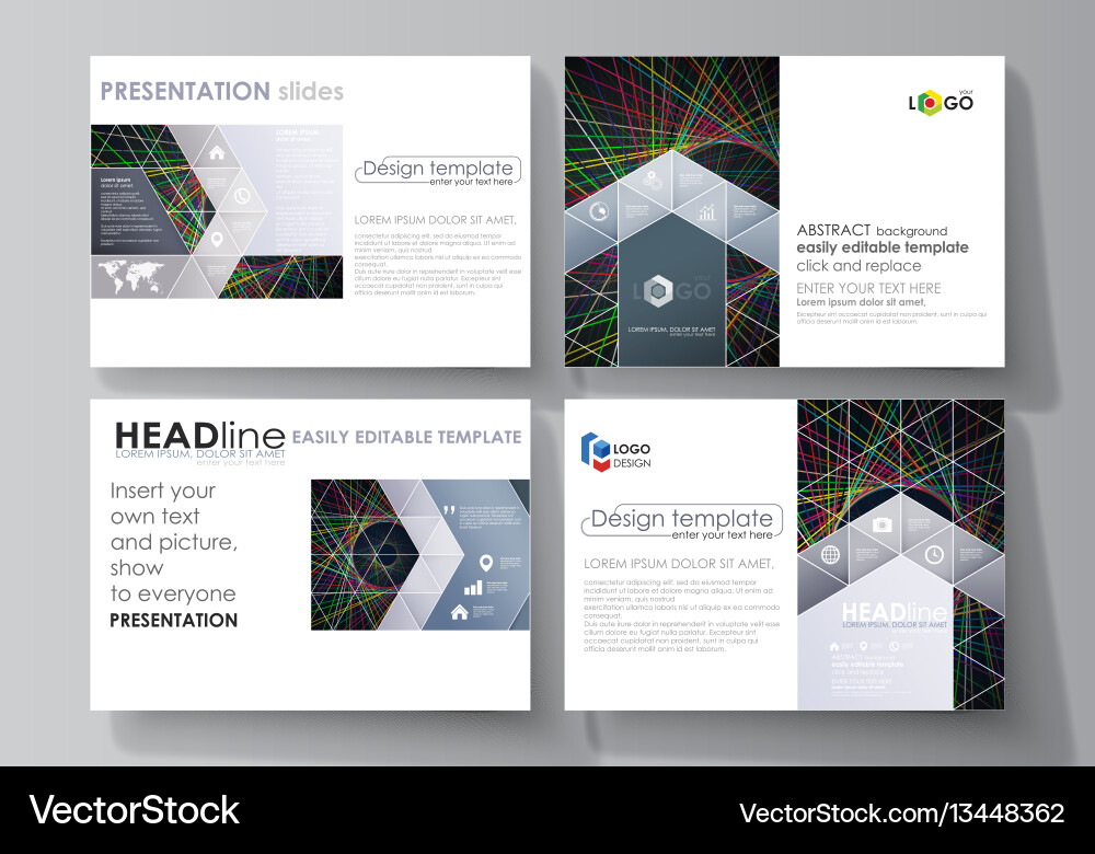 Set of business templates for presentation slides Vector Image