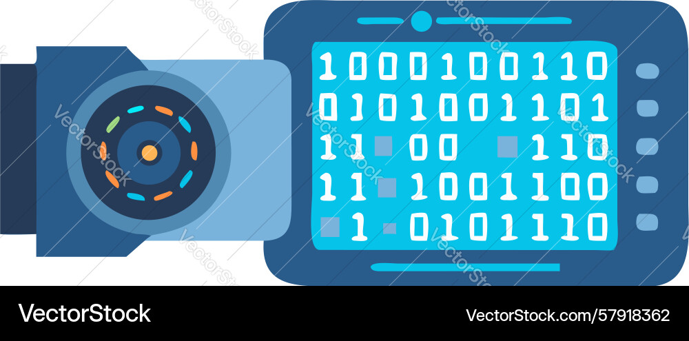 Usb drive with circuitry and binary data design Vector Image