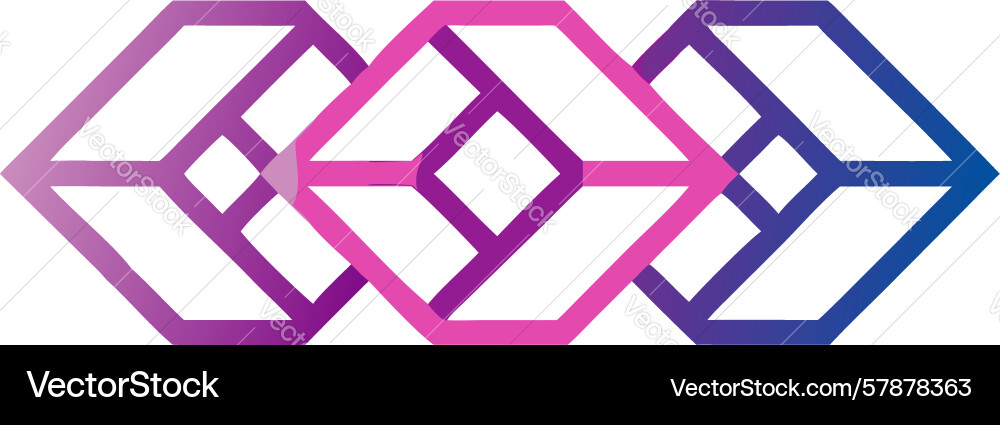 Abstract interlocking cube shapes dynamic Vector Image