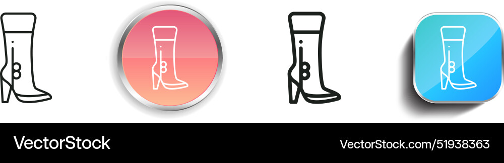 Boots icon thin linear regular and button style Boots icon thin linear regular and button style vector image