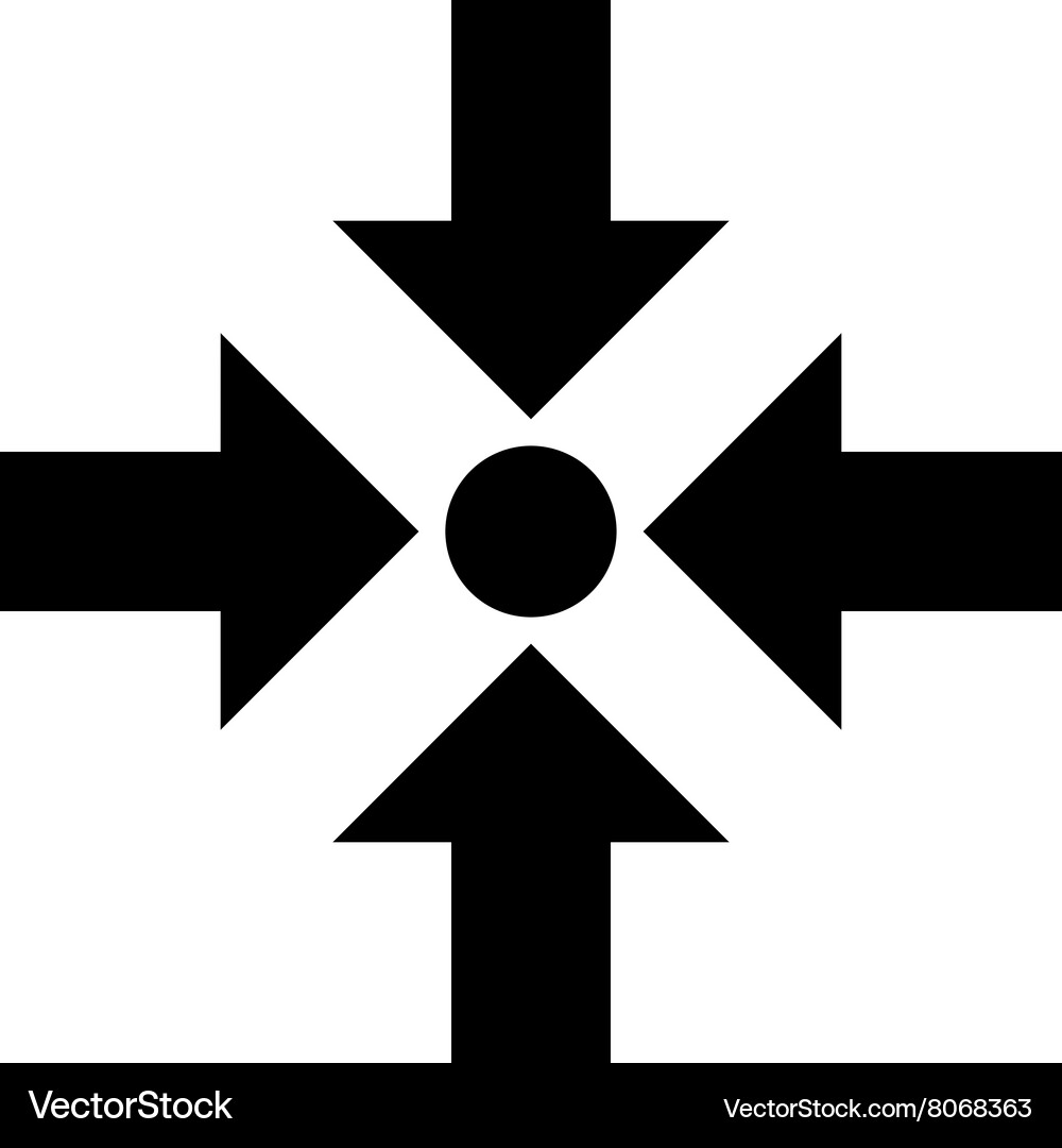 Collapse Arrows Flat Icon Royalty Free Vector Image