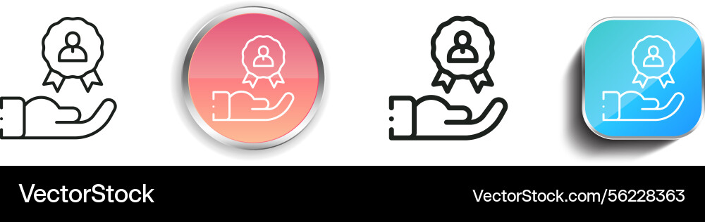 Membership icon thin linear regular and button vector image