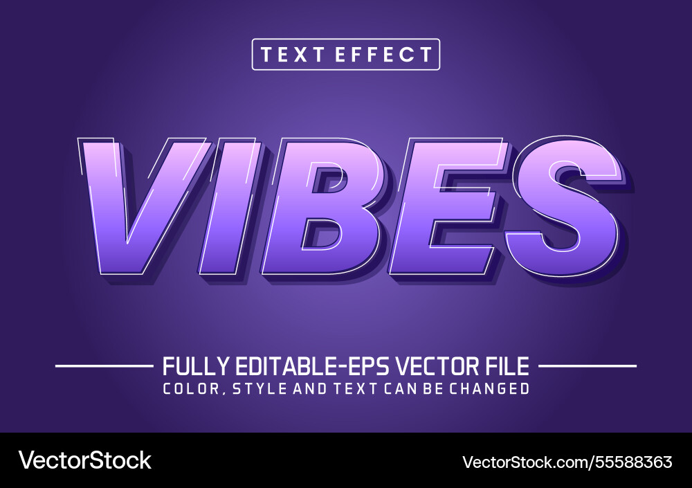 Vibes font text effect editable vector image