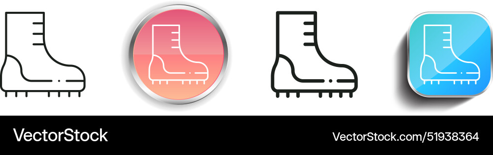 Boots icon thin linear regular and button style Boots icon thin linear regular and button style vector image