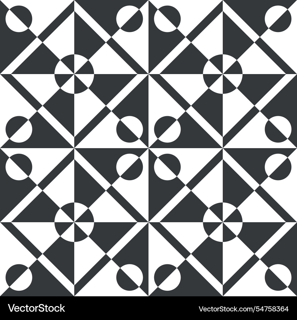 Checkerboard pattern combined with circles Vector Image