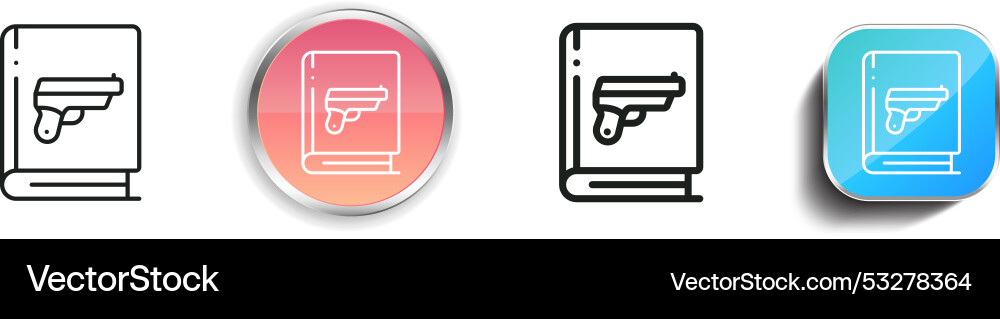 Crime icon thin linear regular and button style Crime icon thin linear regular and button style Vector Image