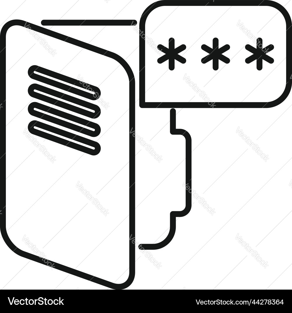 Folder privacy icon outline data protect Folder privacy icon outline data protect Vector Image