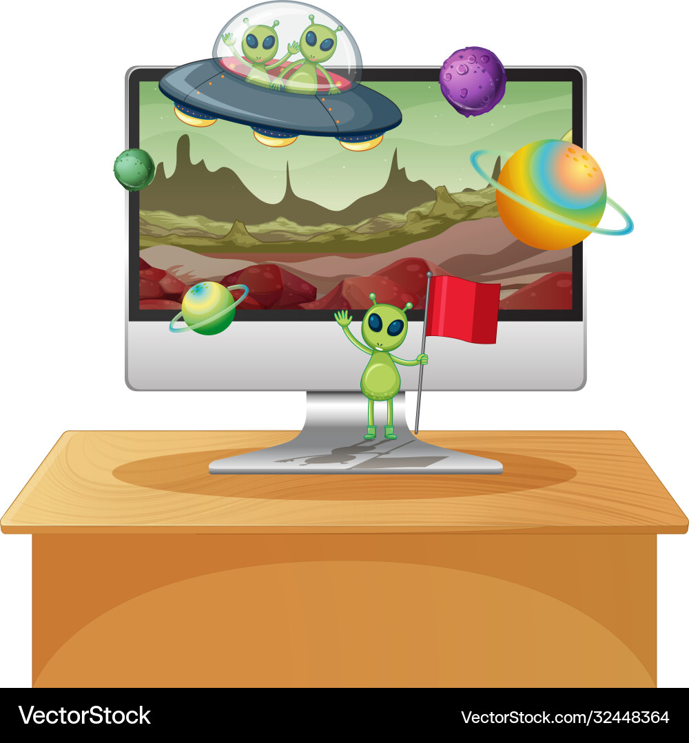 Galaxy background on computer screen Galaxy background on computer screen vector image