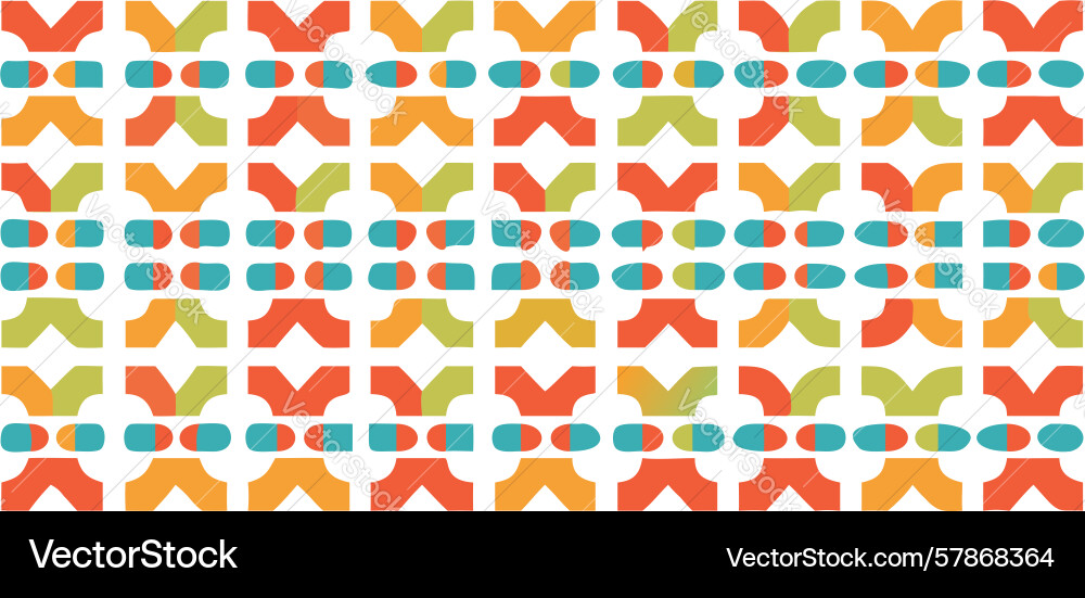 Geometric abstract pattern interlocking shapes Vector Image