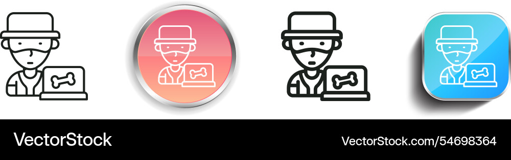 Hacker-Symbol dünne lineare regelmäßige und Schaltfläche Stil Hacker-Symbol dünne lineare regelmäßige und Schaltfläche Stil vektorbild