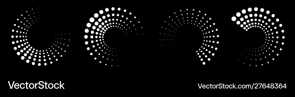 Halftone circle dots frame set pattern Halftone circle dots frame set pattern vector image