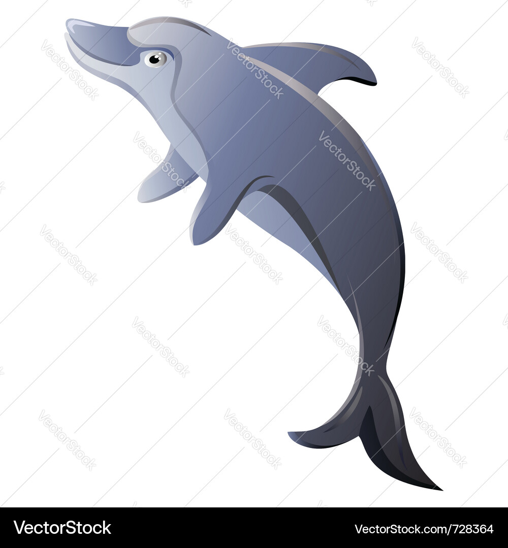 Isolated Dolphin in Blue Water Vector Image