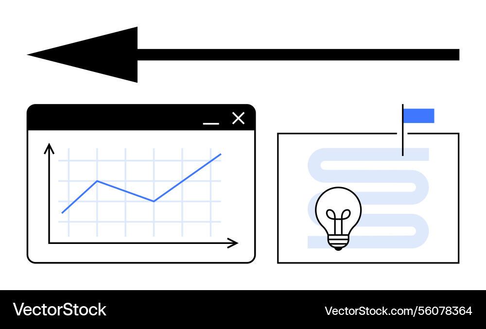 Progress tracking with data visualization Progress tracking with data visualization vector image