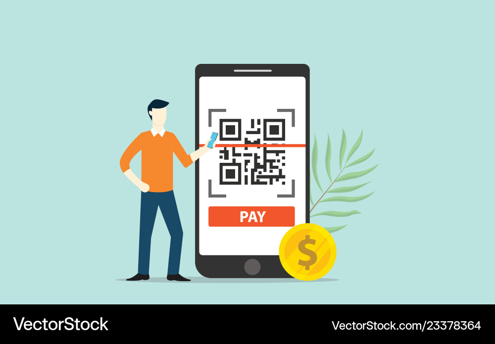 QR Code Payment Technology Scan vector image