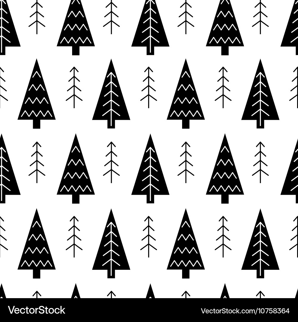 Snowflake Christmas Tree Pattern vector image