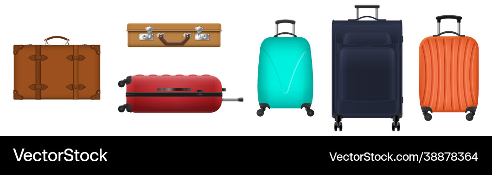 Travel suitcases and bags luggage Travel suitcases and bags luggage vector image