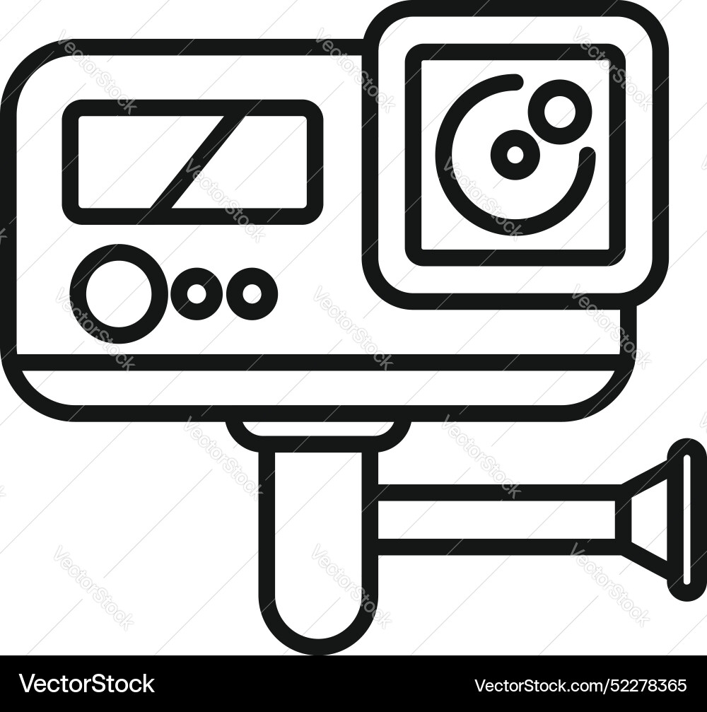 Action camera is recording video with external Action camera is recording video with external vector image