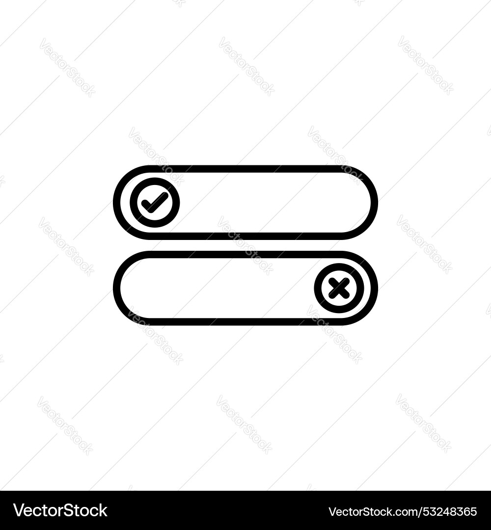 Boolean icon set true and false symbol right Boolean icon set true and false symbol right vector image