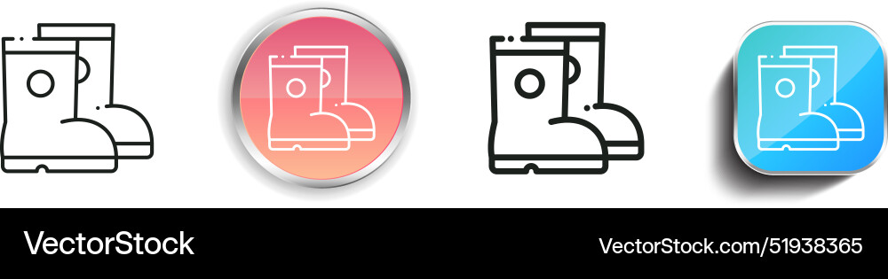 Boots icon thin linear regular and button style Boots icon thin linear regular and button style vector image