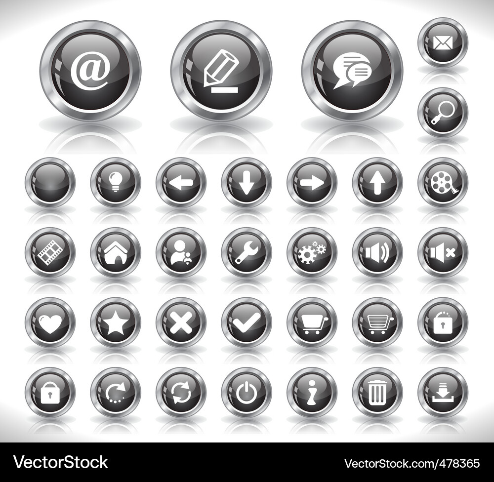 Chrome Website Buttons & Icons Vector Image