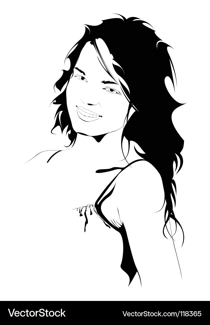 Girls face vector image