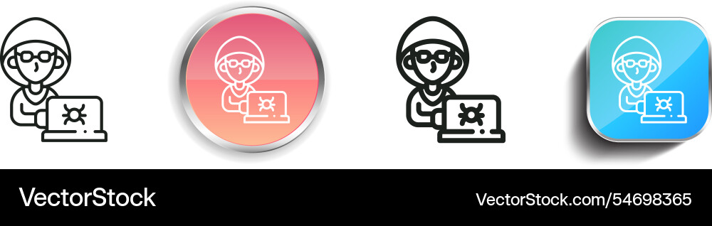 Hacker-Symbol dünne lineare regelmäßige und Schaltfläche Stil Hacker-Symbol dünne lineare regelmäßige und Schaltfläche Stil vektorbild